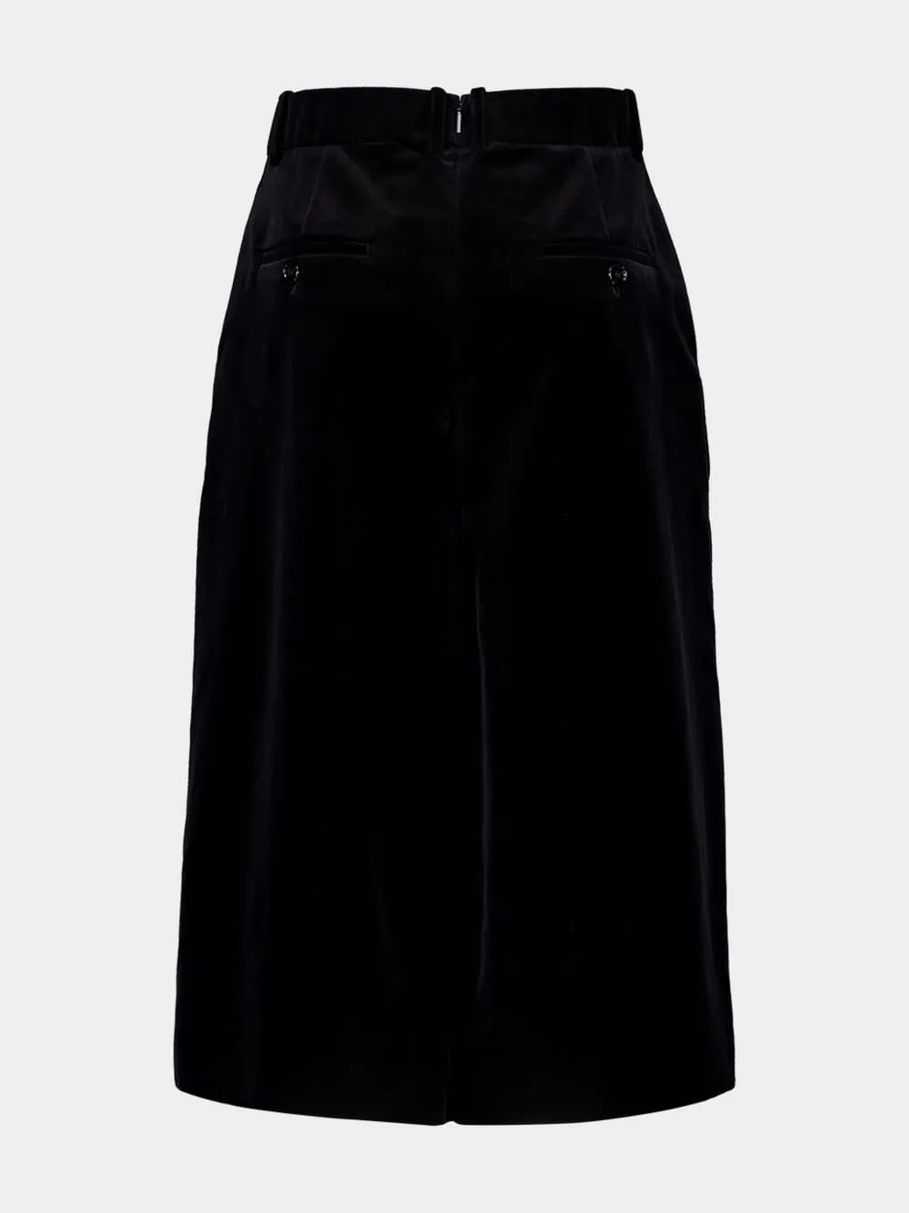 Velours Vintage Cotton Midi Skirt in Black sold by Fashion Clinic product image thumbnail 2