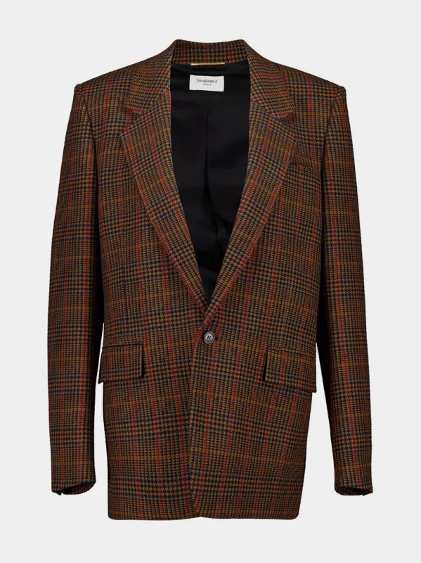 Marron Multicolore Wool Check Jacket sold by Fashion Clinic