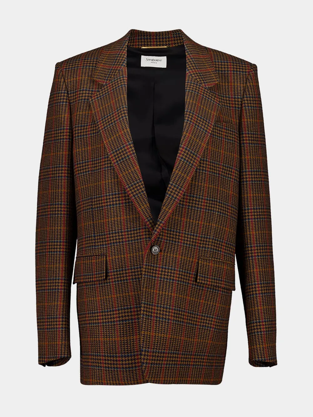 Marron Multicolore Wool Check Jacket sold by Fashion Clinic