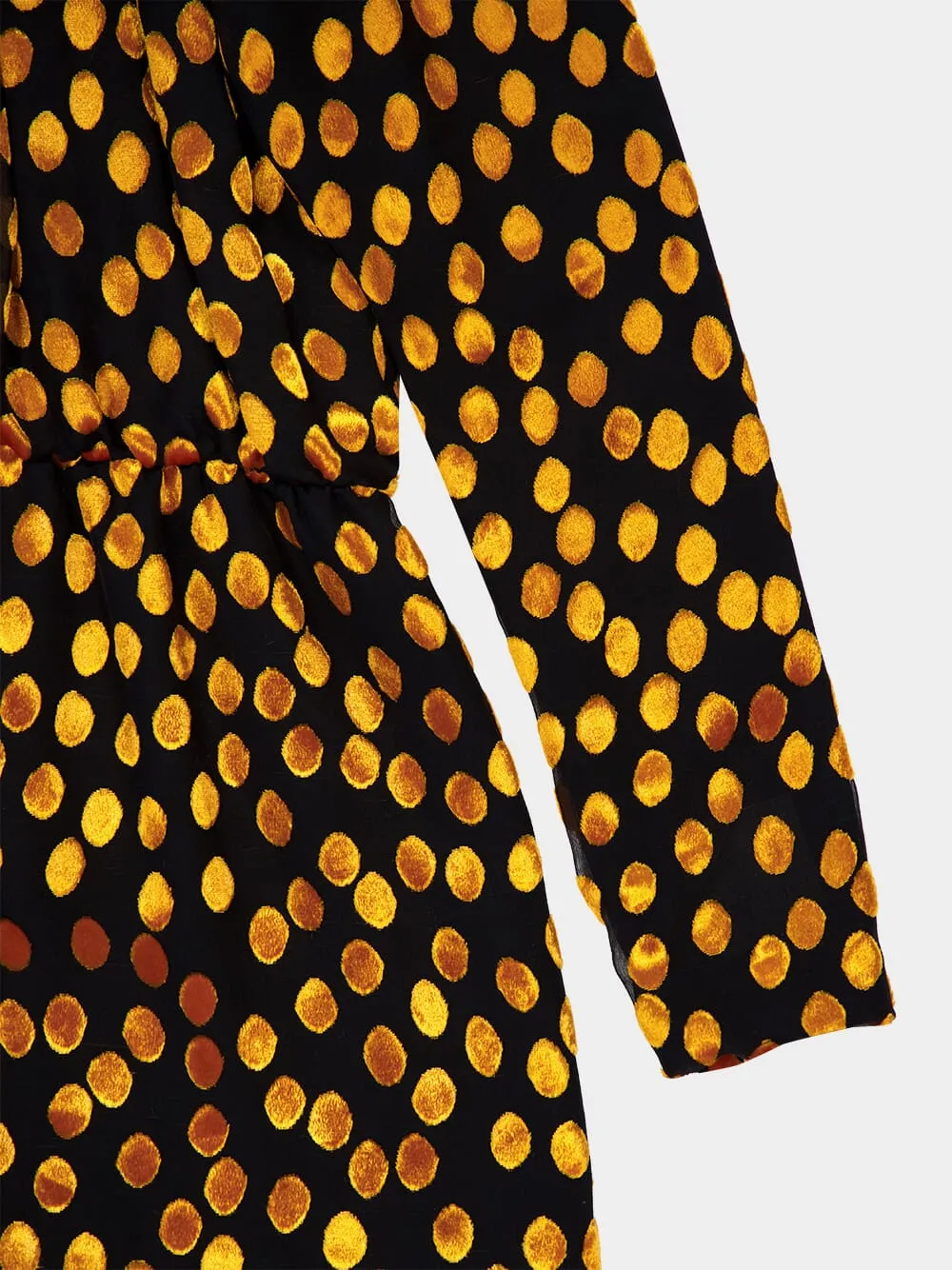 One-Shoulder Dress in Noir Orange Velvet Dotted Silk sold by Fashion Clinic product image thumbnail 5