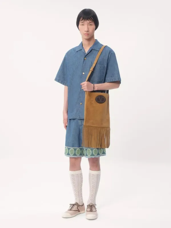 Denim Blue Bowling Shirt sold by Fashion Clinic