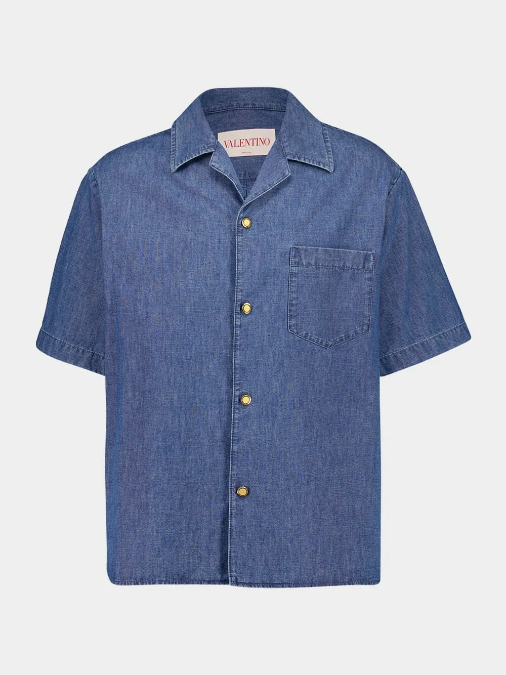 Denim Blue Bowling Shirt sold by Fashion Clinic product image thumbnail 2