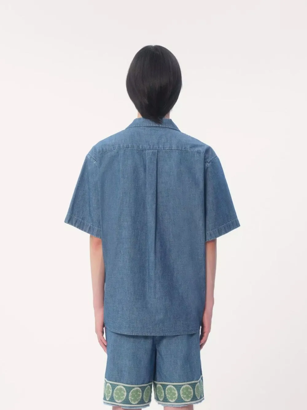Denim Blue Bowling Shirt sold by Fashion Clinic product image thumbnail 3