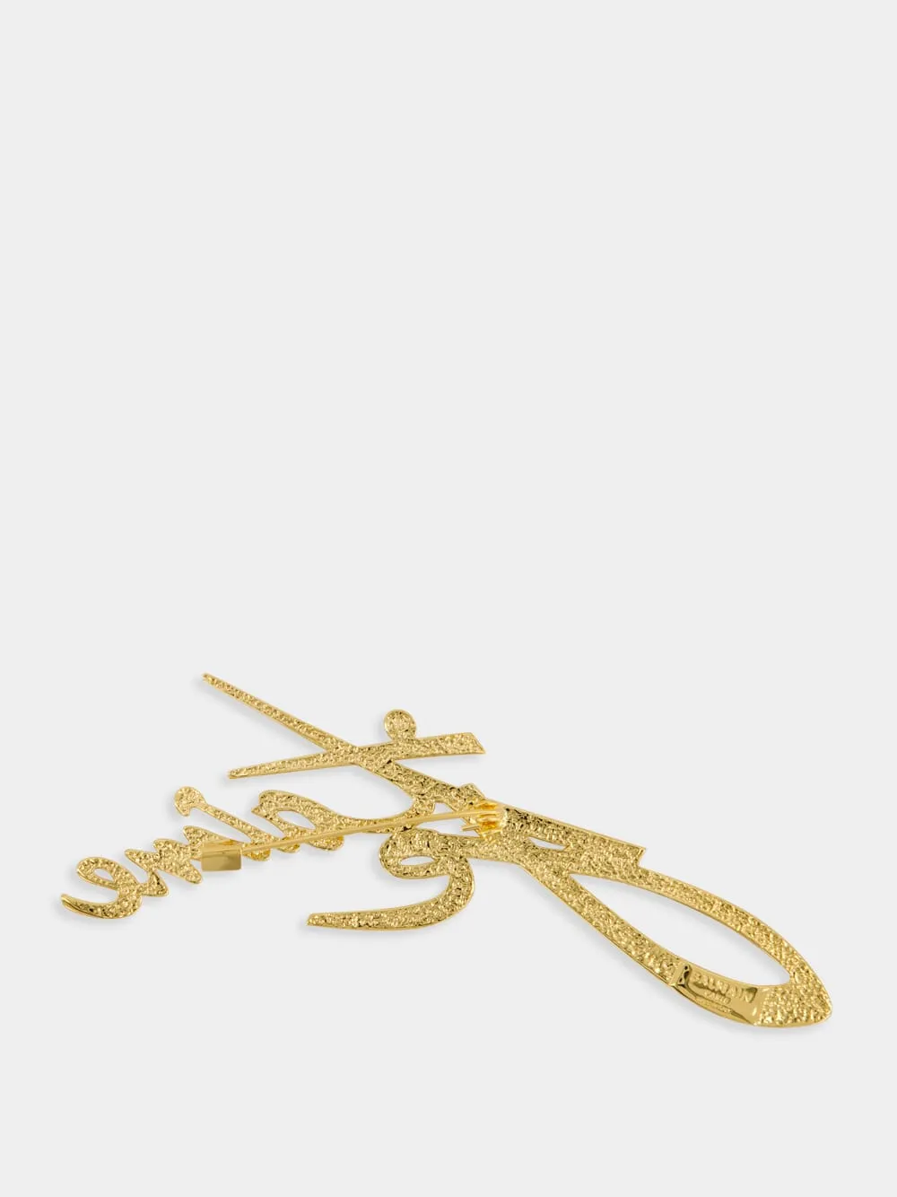 Gold "Je t'aime" Brass Brooch sold by Fashion Clinic product image thumbnail 3