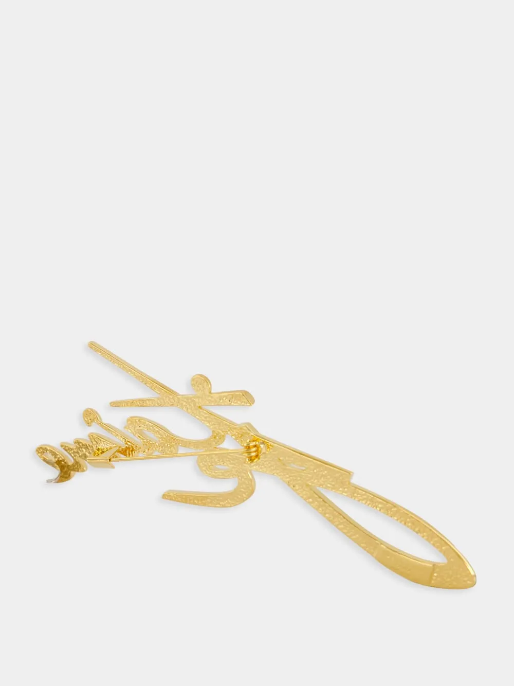 Gold "Je t'aime" Brass Brooch sold by Fashion Clinic product image thumbnail 4