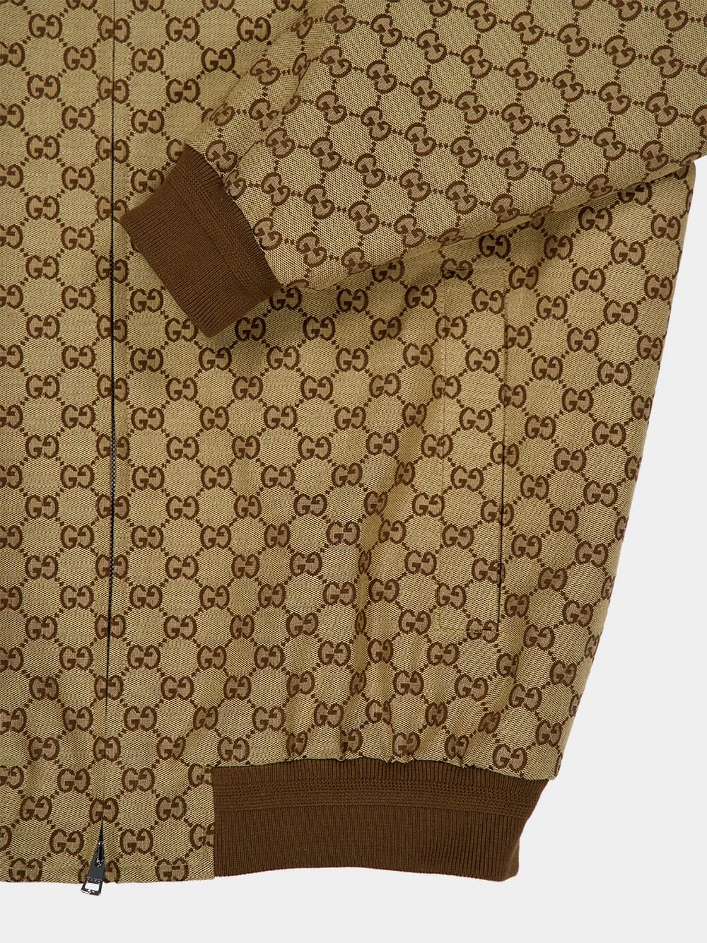 Camel and Dark Brown GG Canvas Bomber Jacket sold by Fashion Clinic product image thumbnail 4