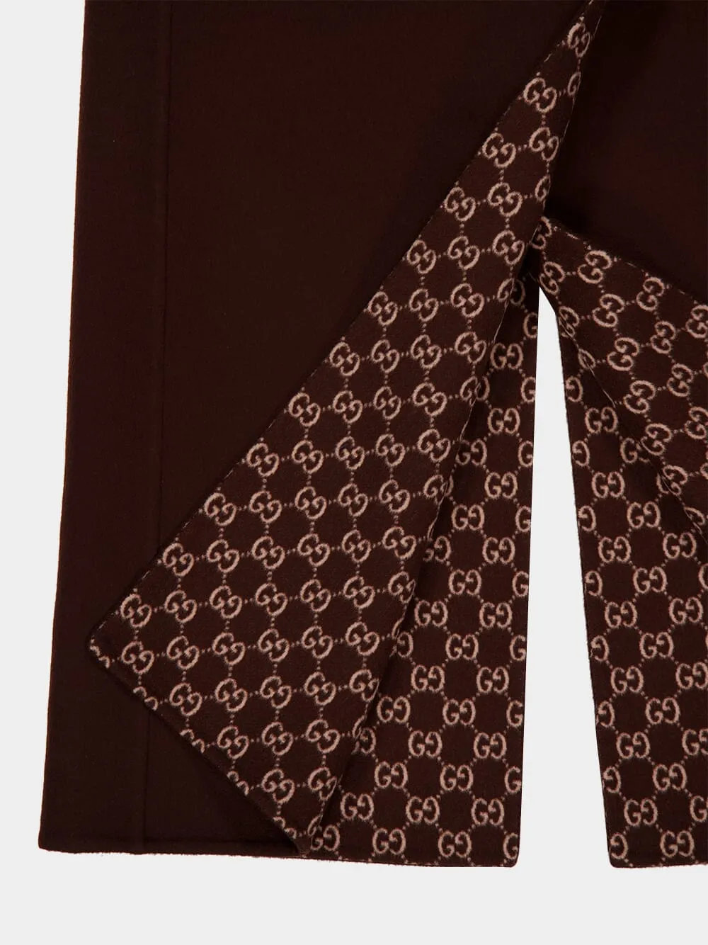 Brown Long GG Double Wool Gilet sold by Fashion Clinic product image thumbnail 3