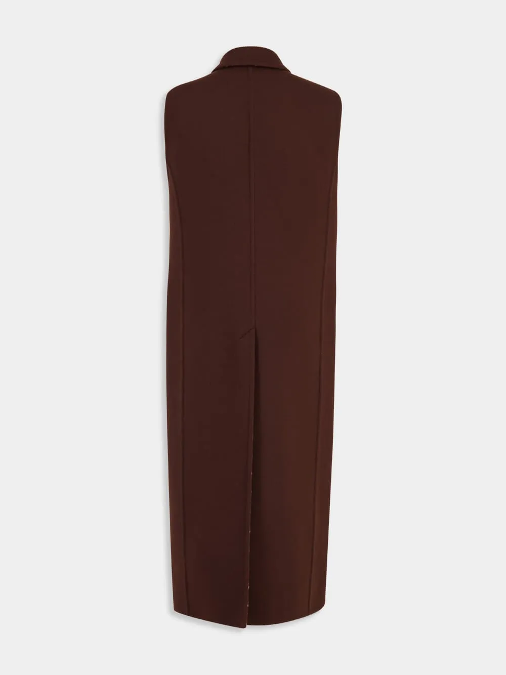 Brown Long GG Double Wool Gilet sold by Fashion Clinic product image thumbnail 2