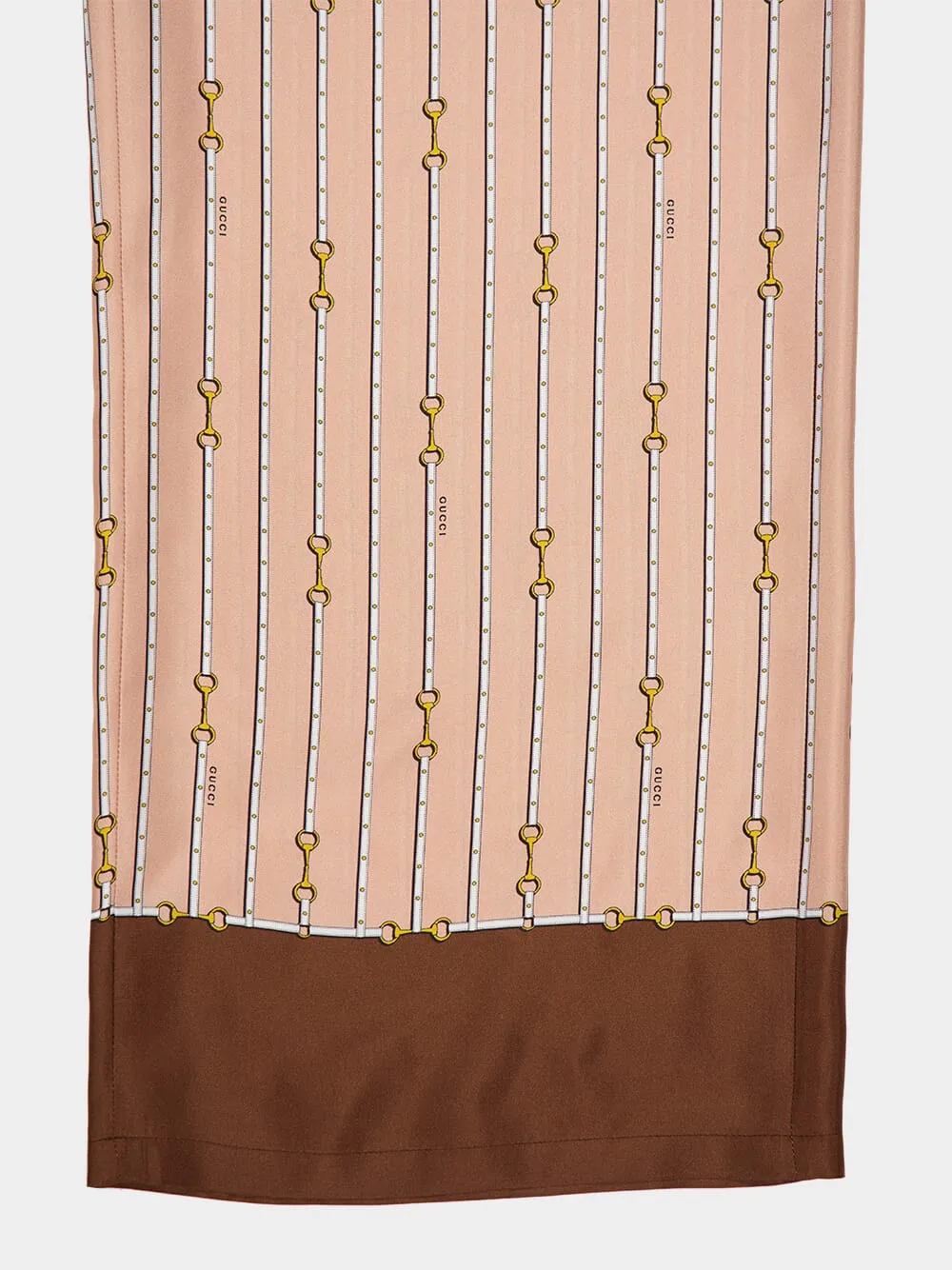 Light Rose and Brown Wide-Leg Horsebit Silk Trousers sold by Fashion Clinic product image thumbnail 4