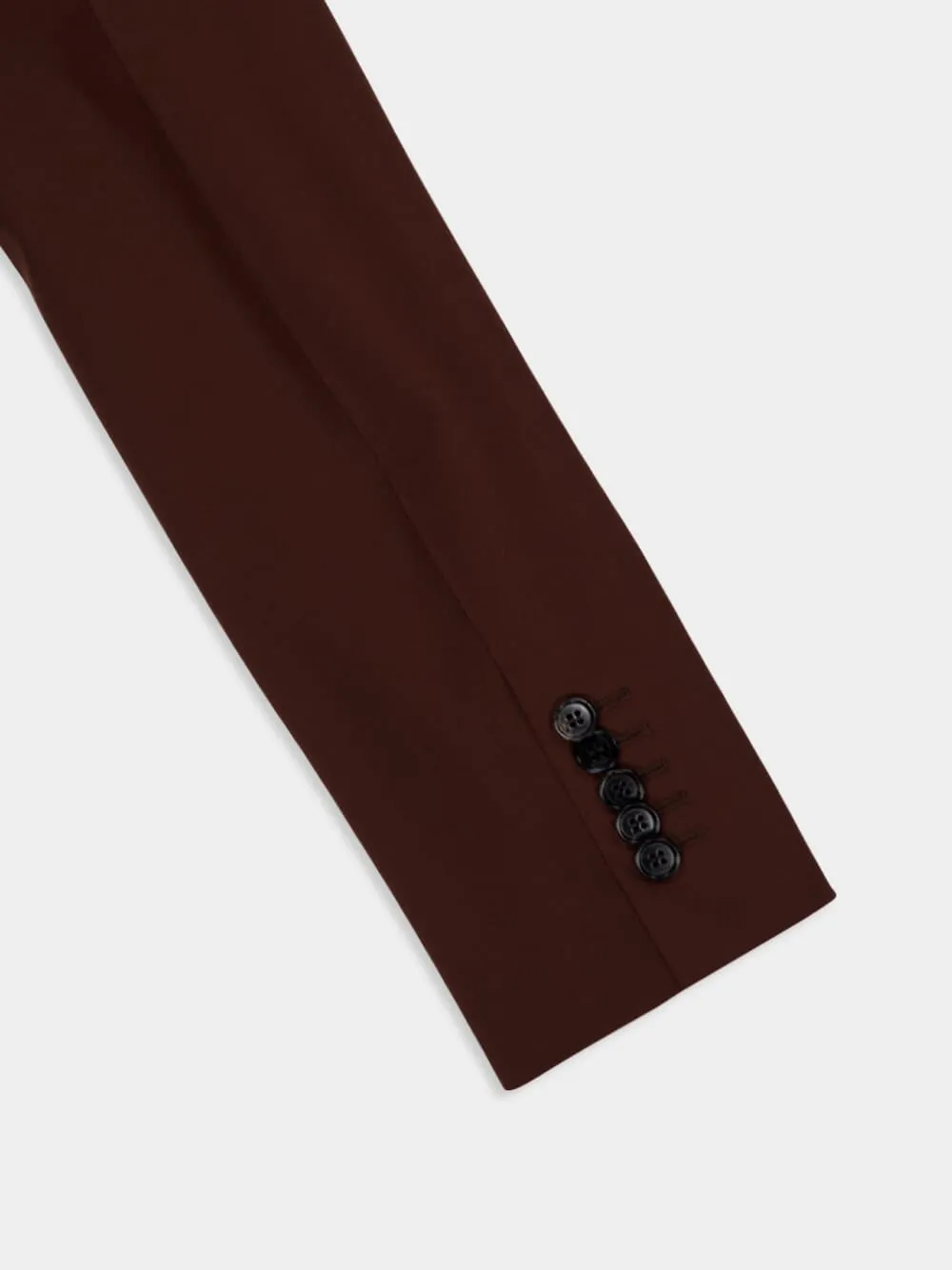 Chocolate Brown Single-Breasted Wool Jacket sold by Fashion Clinic product image thumbnail 4