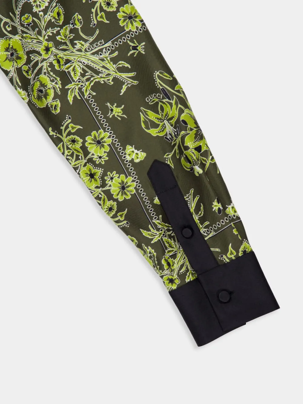 Forest Green Floral Bandana Silk Shirt sold by Fashion Clinic product image thumbnail 4