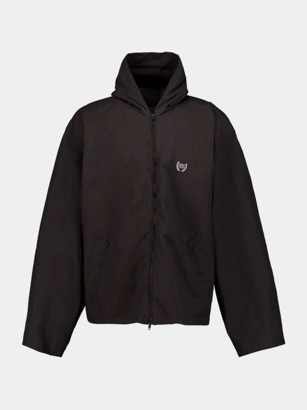Hooded Zip-up Jacket in Black sold by Fashion Clinic