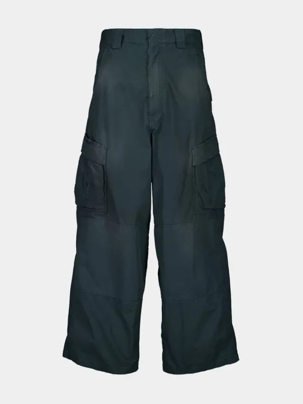 Large Cargo Pants in Forest Green sold by Fashion Clinic