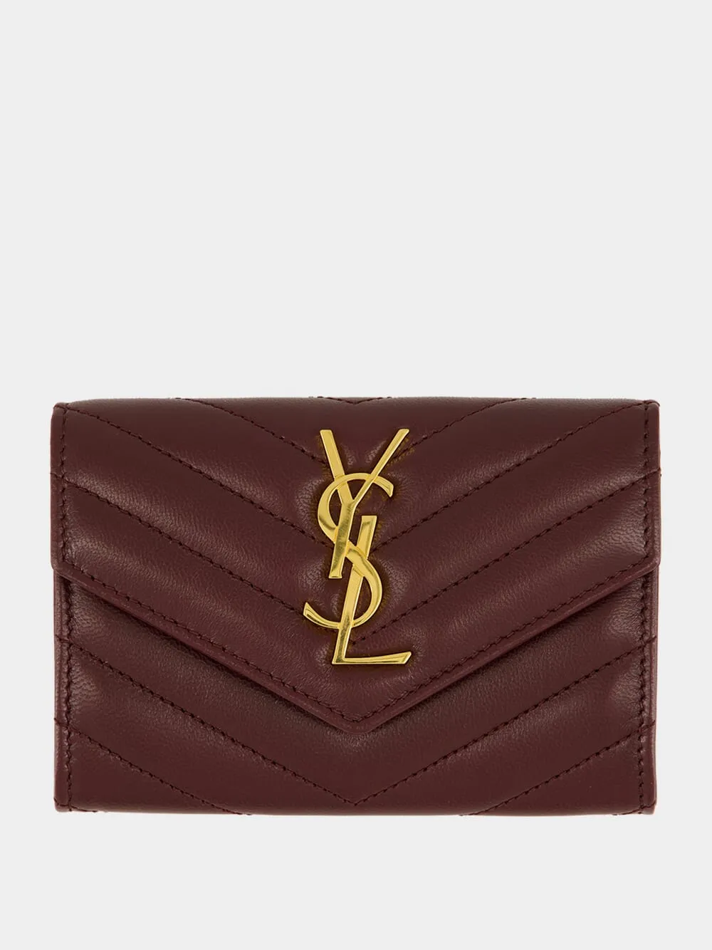 Rouge Cabernet Cassandre Quilted Lambskin Wallet sold by Fashion Clinic