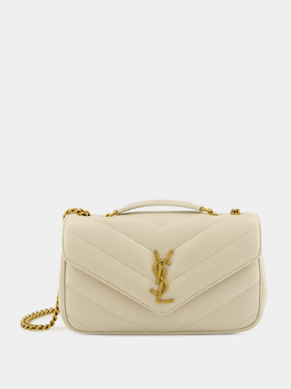 Loulou Small Chain Bag in Blanc Vintage Matelassé sold by Fashion Clinic