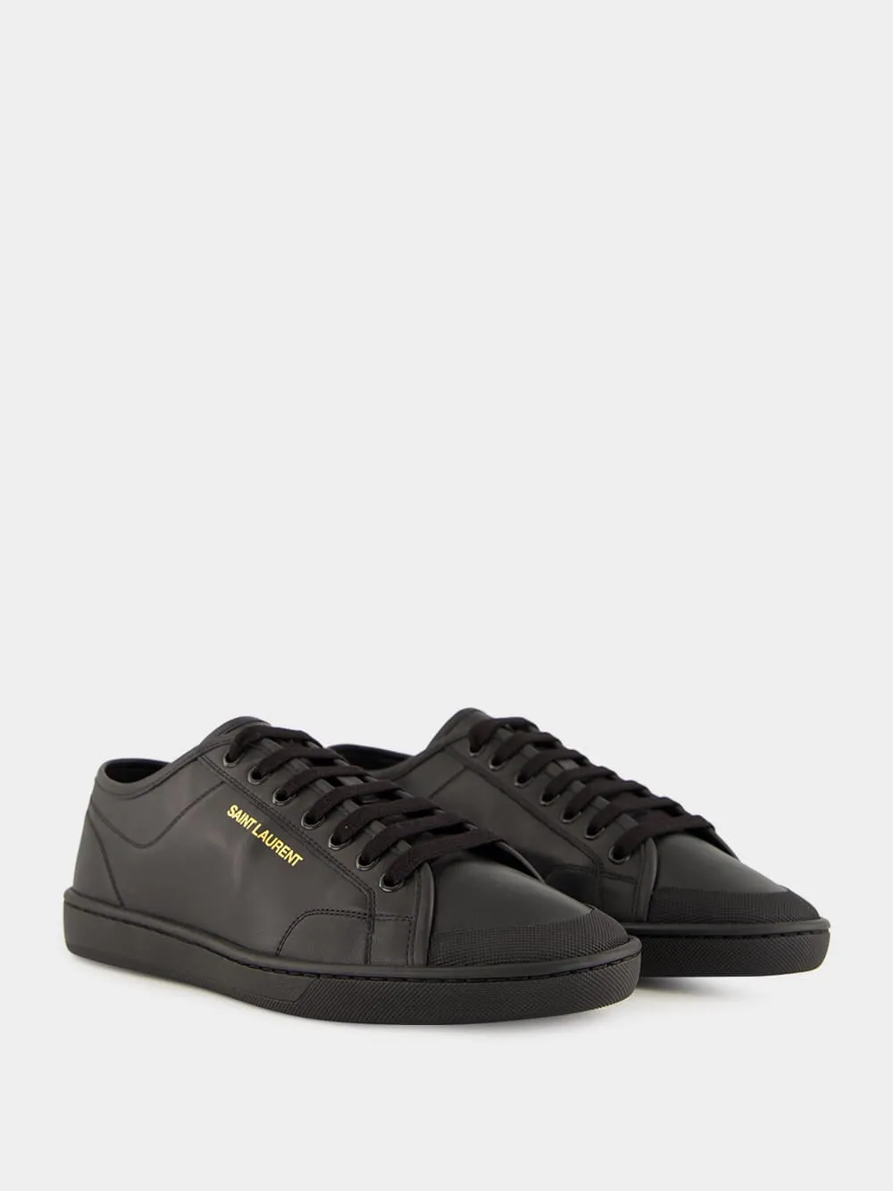 Gym Sneakers in Black Smooth Leather sold by Fashion Clinic product image thumbnail 3
