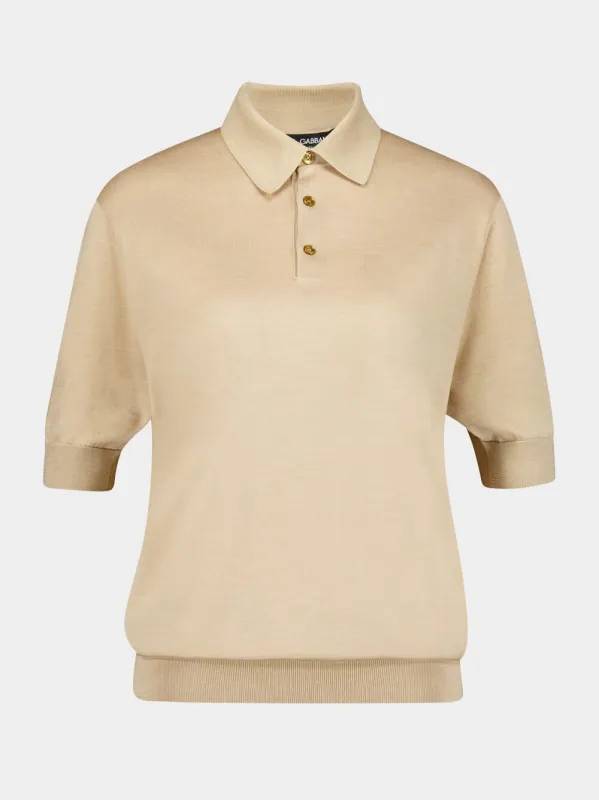 Short-Sleeve Silk Polo Shirt sold by Fashion Clinic