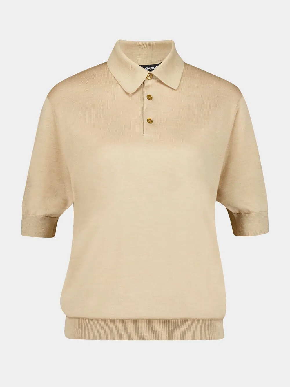 Short-Sleeve Silk Polo Shirt sold by Fashion Clinic