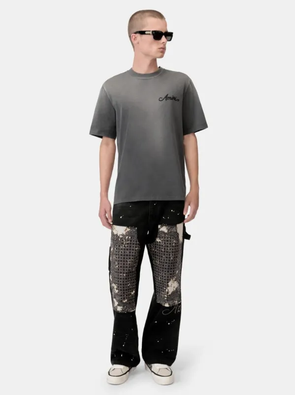 Black Bleach Bandana Patch T-Shirt sold by Fashion Clinic