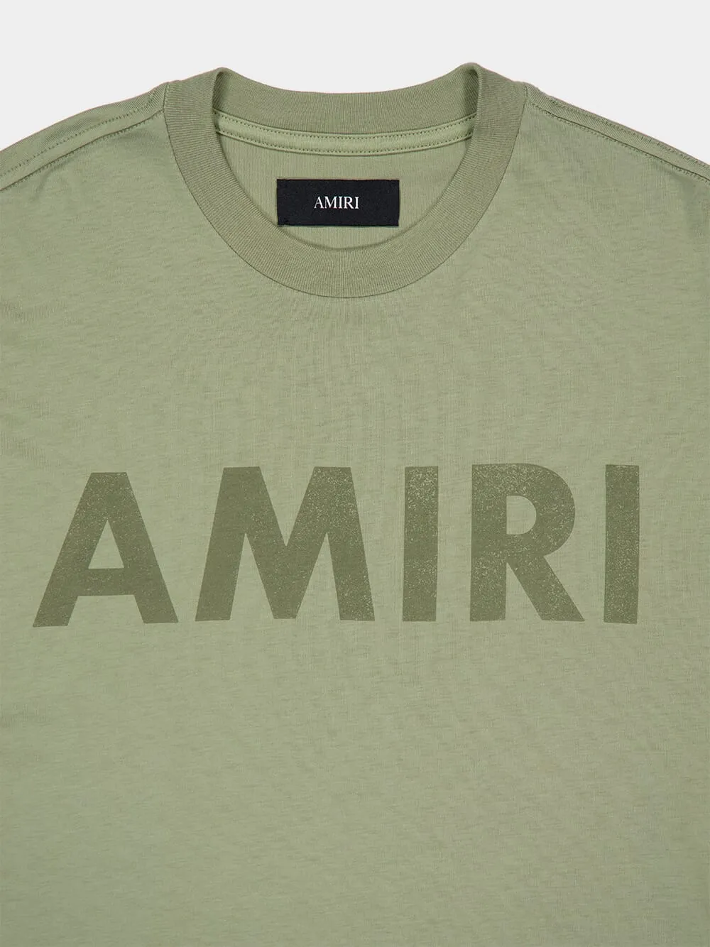 Olive Green Logo Stencil T-Shirt sold by Fashion Clinic product image thumbnail 3