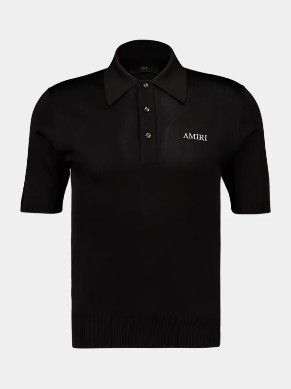 Black Viscose Spirit Polo sold by Fashion Clinic