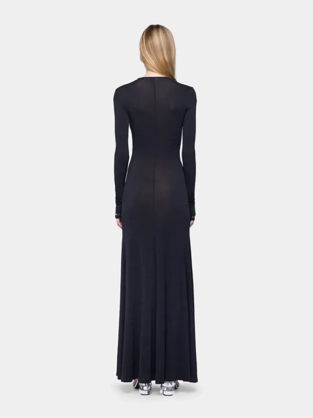 Black Second-Skin Jersey Long Dress sold by Fashion Clinic product image thumbnail 3
