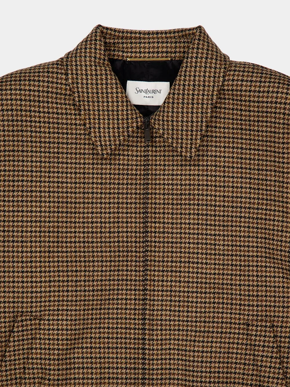 Beige and Marron Puppytooth Padded Jacket sold by Fashion Clinic product image thumbnail 4