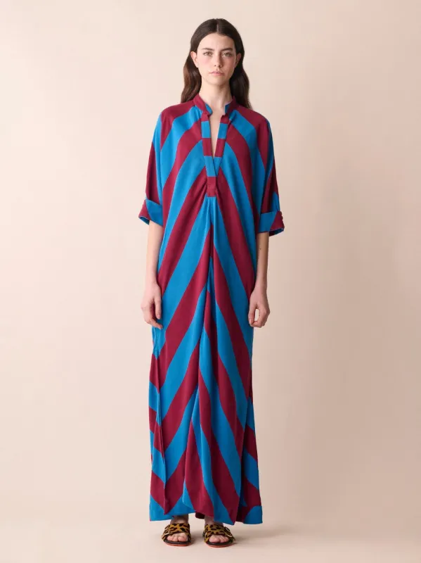 x Marrakshi Morion Blue Striped Kaftan made by Fashion Clinic