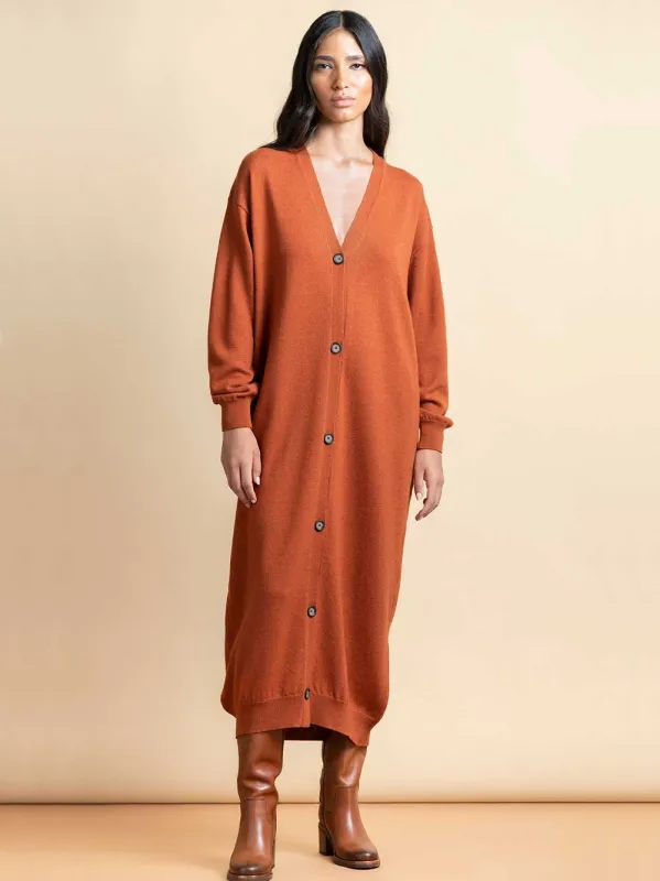 Brown Long Cardigan sold by Fashion Clinic