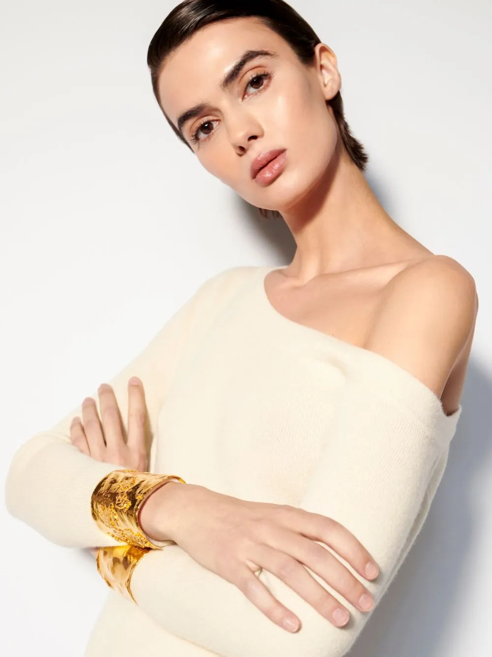 Long Asymmetric Off-White Cashmere Dress sold by Fashion Clinic product image thumbnail 3