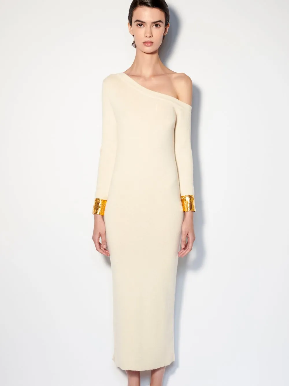 Long Asymmetric Off-White Cashmere Dress sold by Fashion Clinic