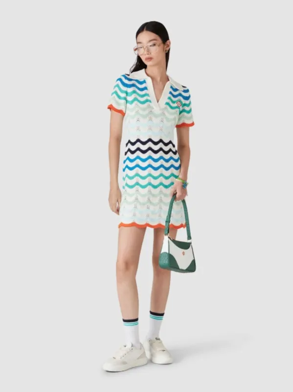 Gradient Wave Crochet Mini Dress sold by Fashion Clinic