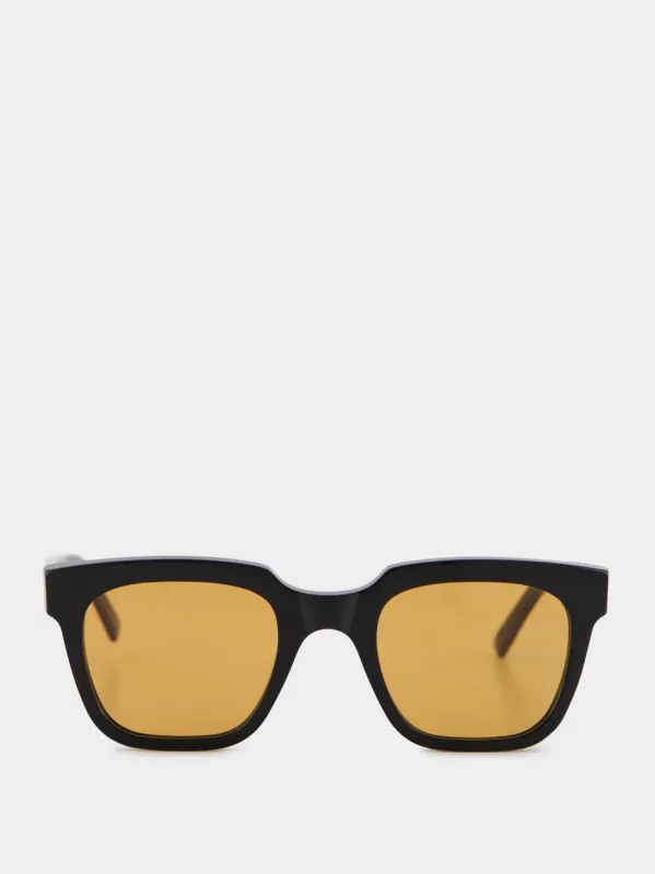 Black Giusto Sunglasses with Orange Lenses sold by Fashion Clinic