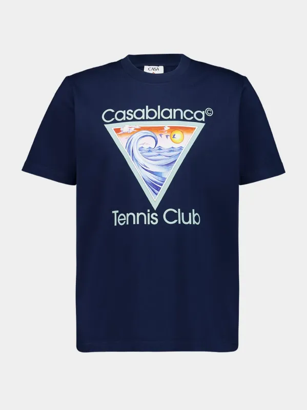 Navy Blue Tennis Club Icon T-Shirt sold by Fashion Clinic