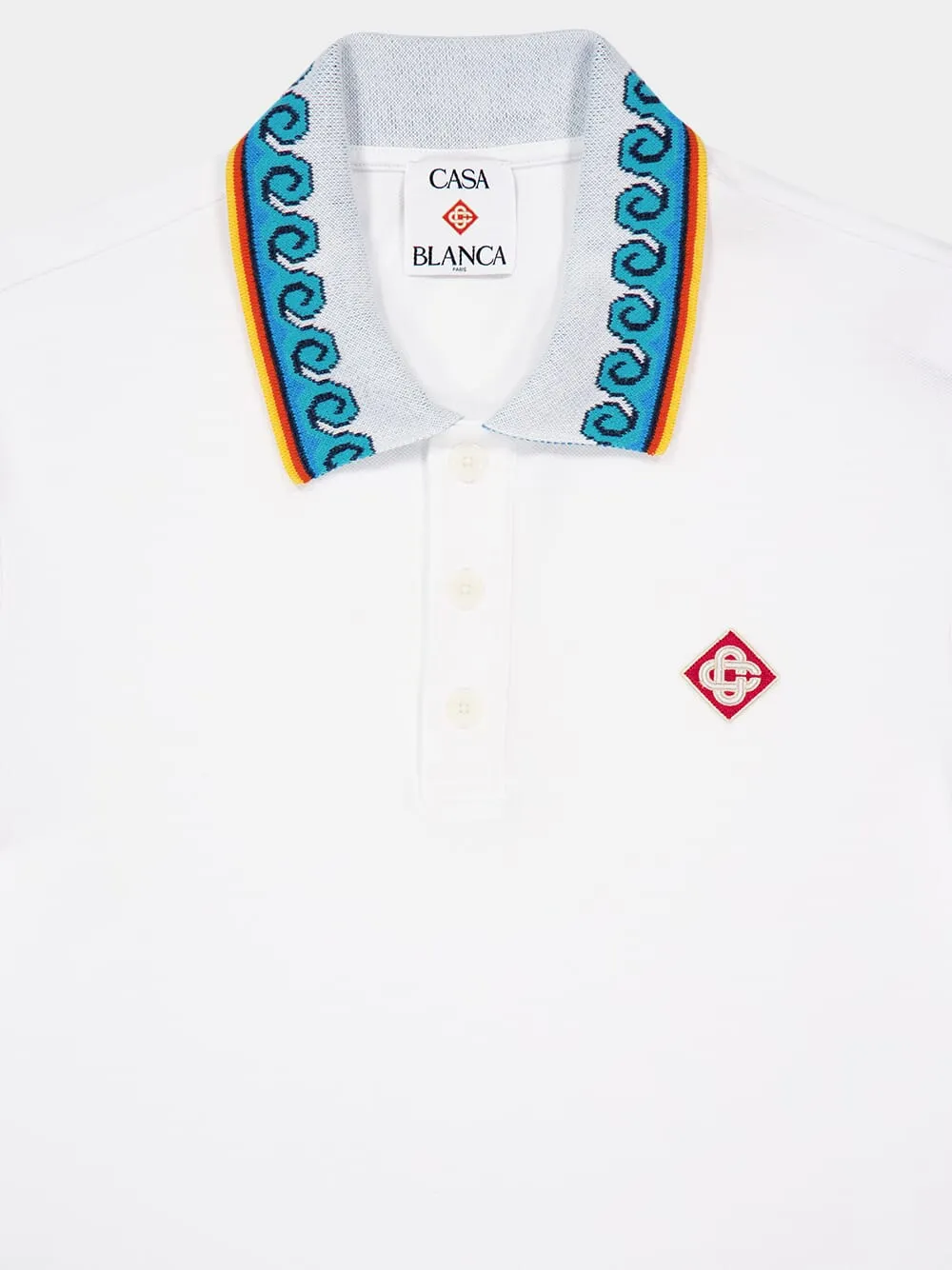 White Organic Cotton Polo Shirt sold by Fashion Clinic product image thumbnail 3
