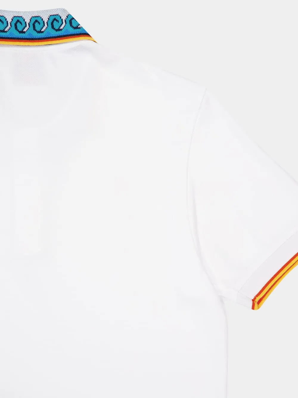 White Organic Cotton Polo Shirt sold by Fashion Clinic product image thumbnail 4