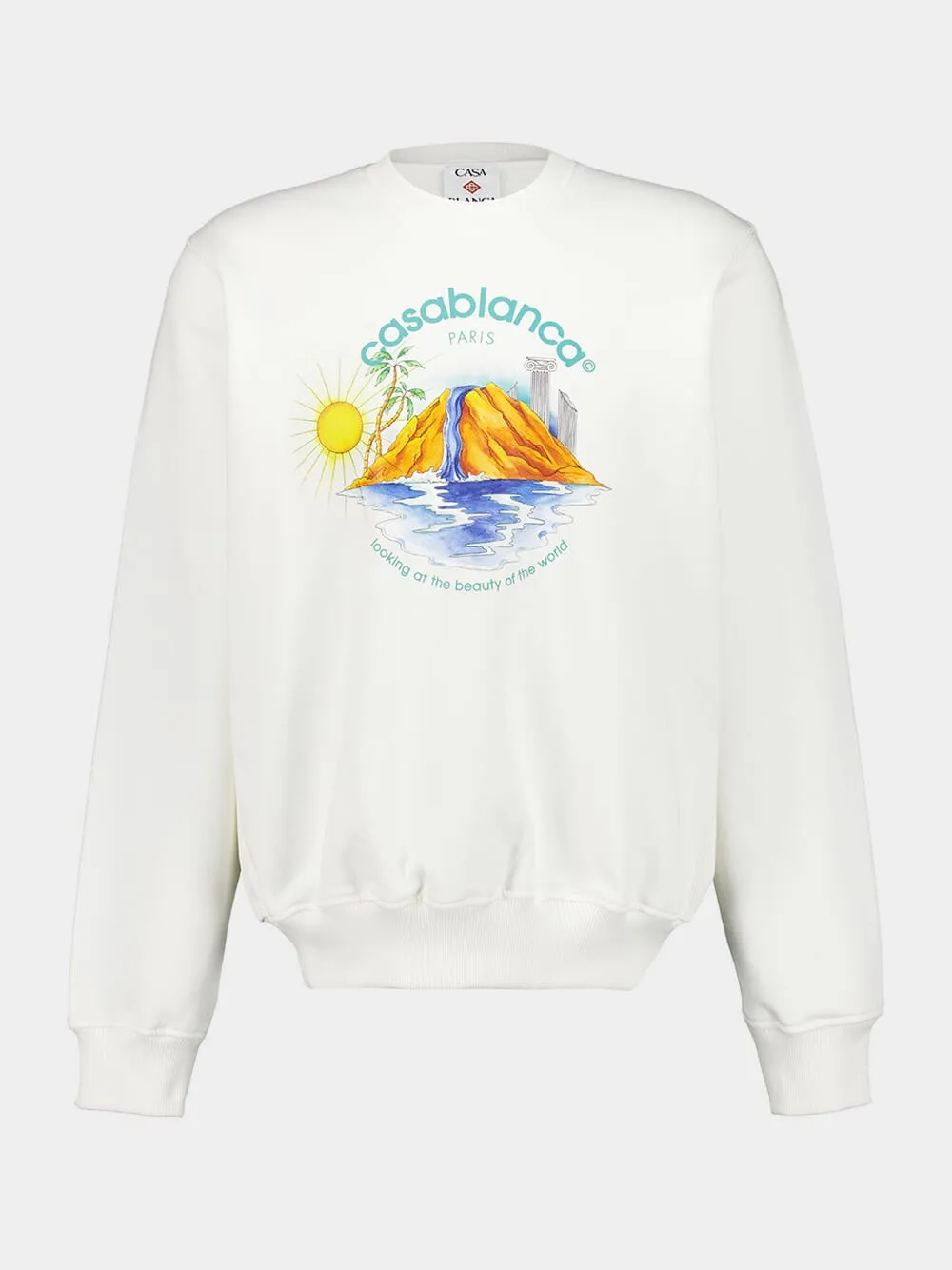 White Oasis Printed Cotton Sweatshirt sold by Fashion Clinic