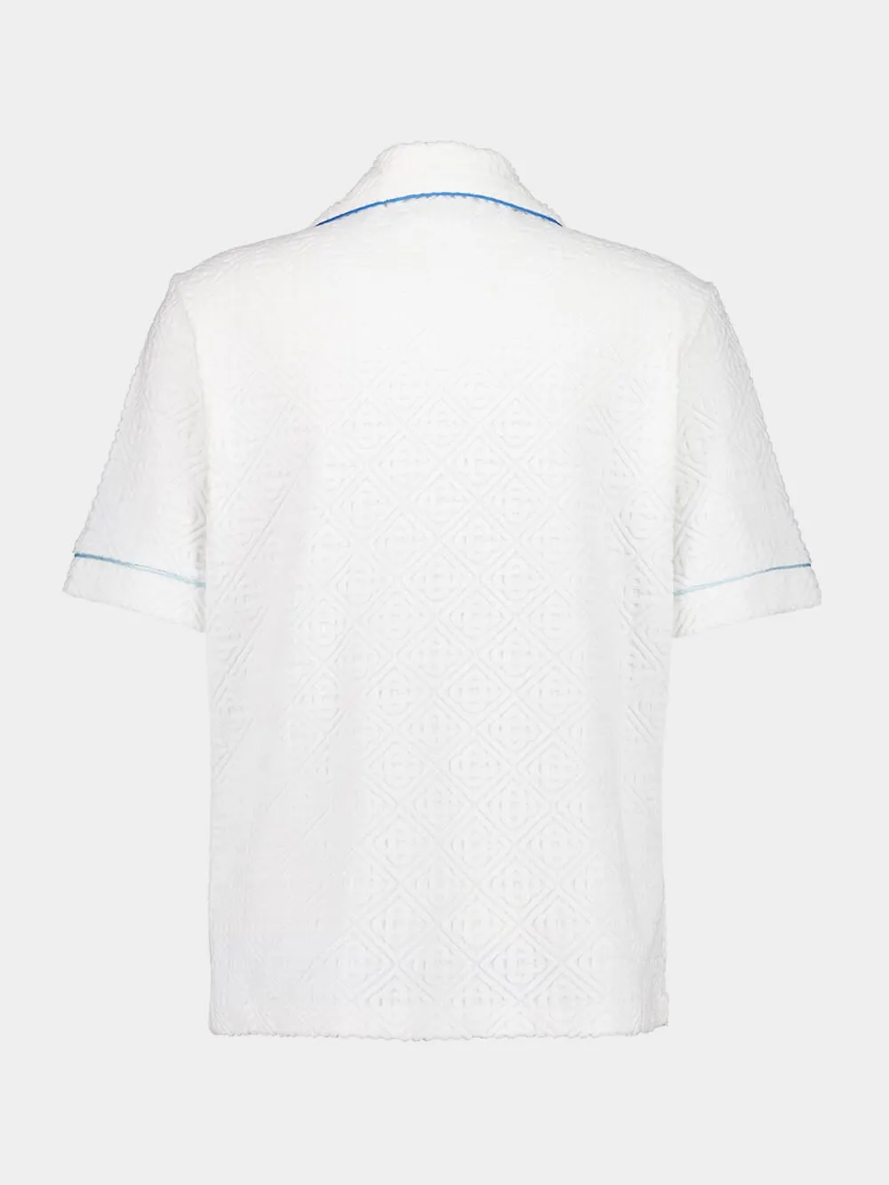 White Tennis Stripe Towelling Shirt sold by Fashion Clinic product image thumbnail 2