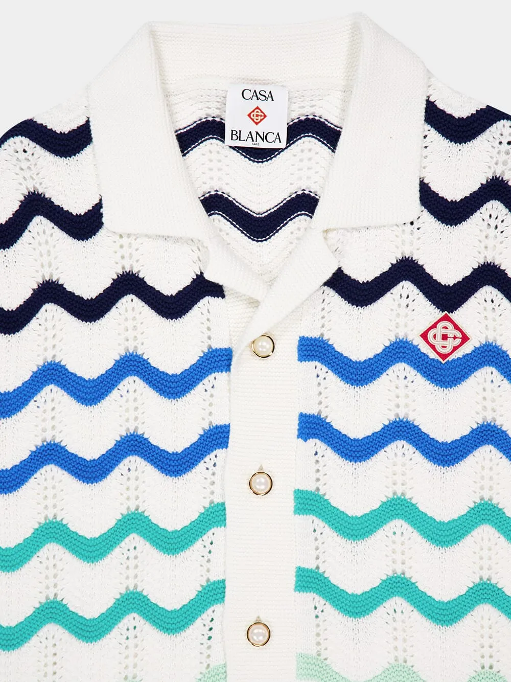 Gradient Wave Crochet Shirt sold by Fashion Clinic product image thumbnail 3