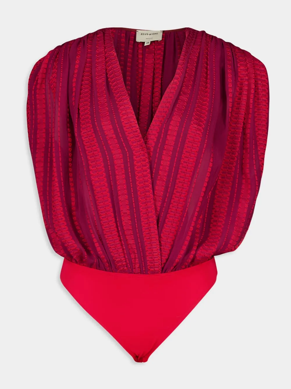 Burgundy Diktamo Textured Silk Bodysuit sold by Fashion Clinic product image thumbnail 2