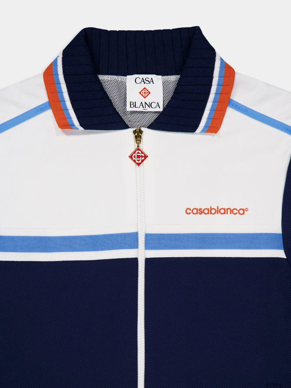 Navy Piqué Track Jacket sold by Fashion Clinic product image thumbnail 5