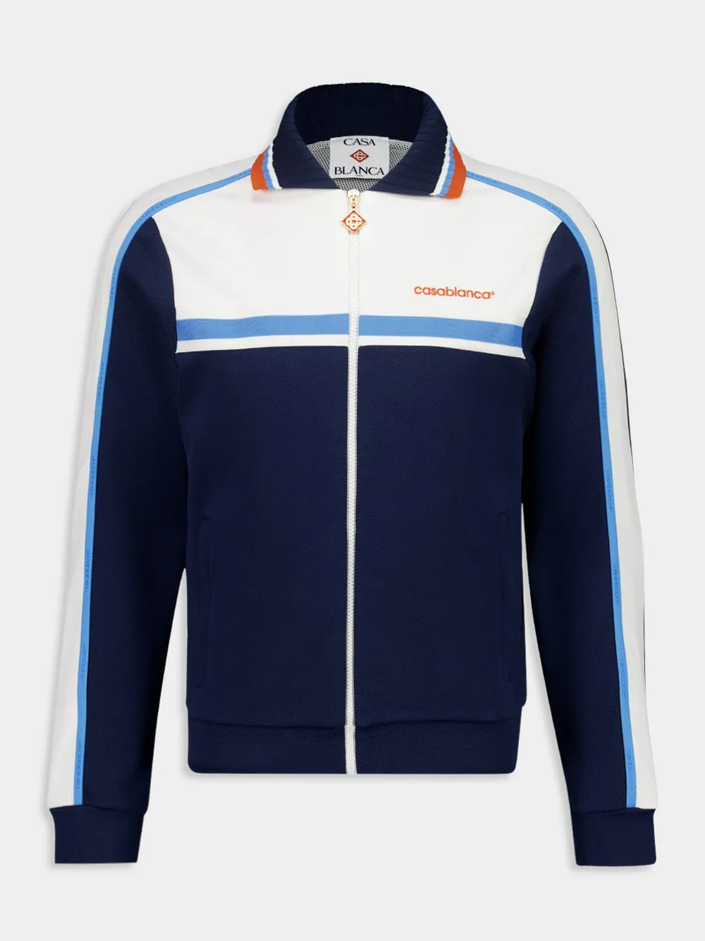Navy Piqué Track Jacket sold by Fashion Clinic