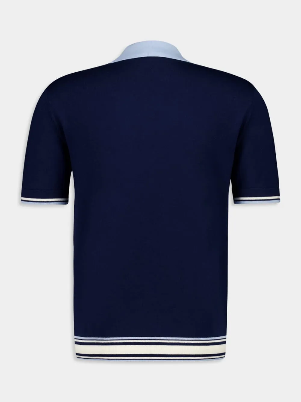 Navy Merino Knit Tennis Polo Shirt sold by Fashion Clinic product image thumbnail 2