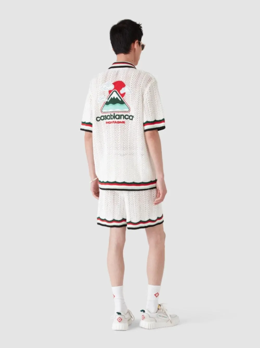 Off-White Cotton Montagne Ondulée Short Sleeve Crochet Shirt sold by Fashion Clinic product image thumbnail 3