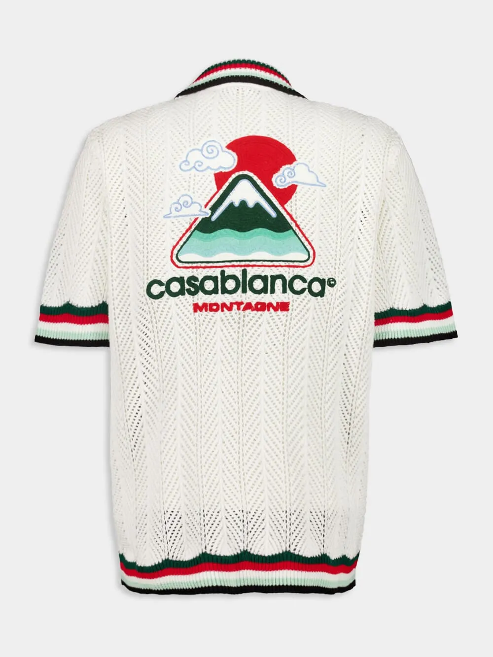 Off-White Cotton Montagne Ondulée Short Sleeve Crochet Shirt sold by Fashion Clinic product image thumbnail 4