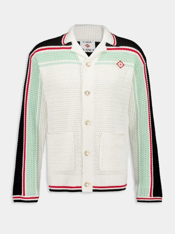 Cotton Tennis Crochet Shacket in Multicolour sold by Fashion Clinic