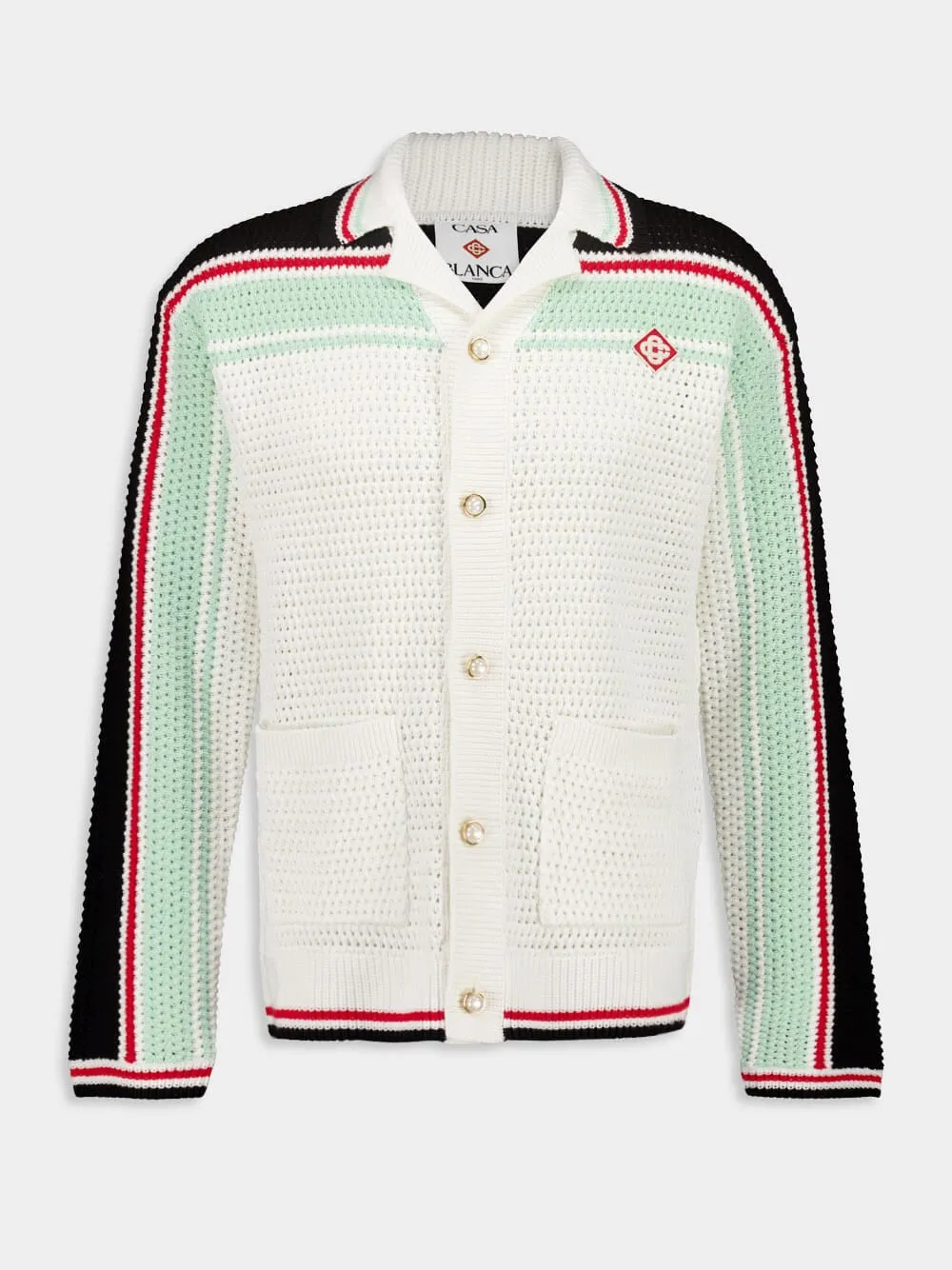 Cotton Tennis Crochet Shacket in Multicolour sold by Fashion Clinic