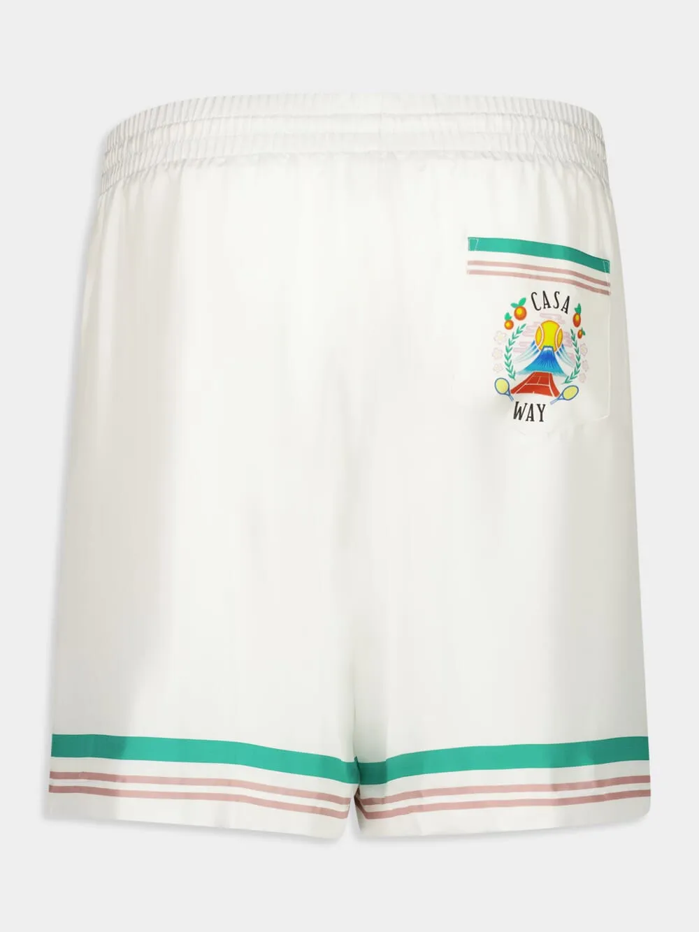 White Casa Way Silk Shorts sold by Fashion Clinic product image thumbnail 2