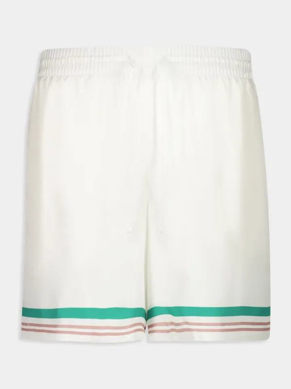 White Casa Way Silk Shorts sold by Fashion Clinic