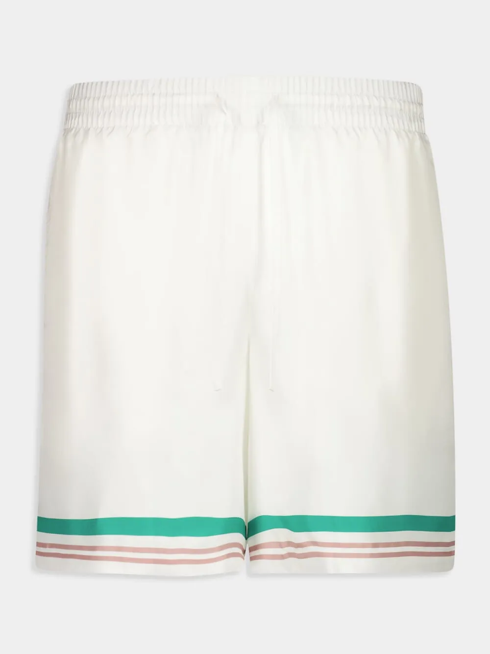 White Casa Way Silk Shorts sold by Fashion Clinic